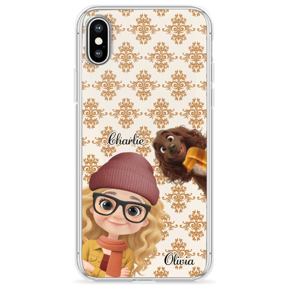 Pumskin Girl And Her Dog - Personalized Custom Phone Case - Image 24