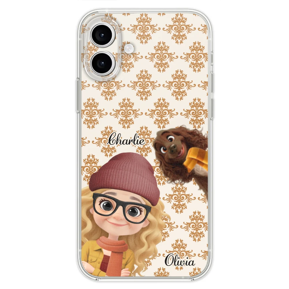Pumskin Girl And Her Dog - Personalized Custom Phone Case - Image 25