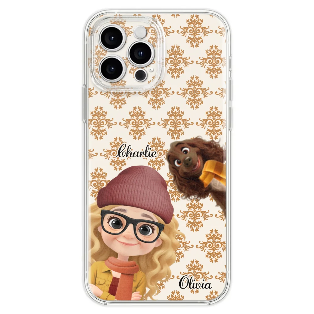 Pumskin Girl And Her Dog - Personalized Custom Phone Case - Image 26
