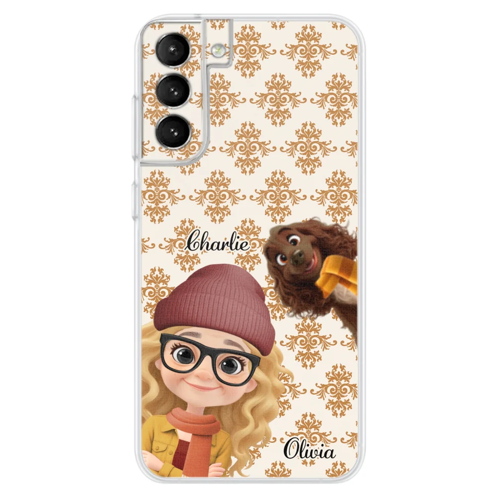 Pumskin Girl And Her Dog - Personalized Custom Phone Case - Image 27