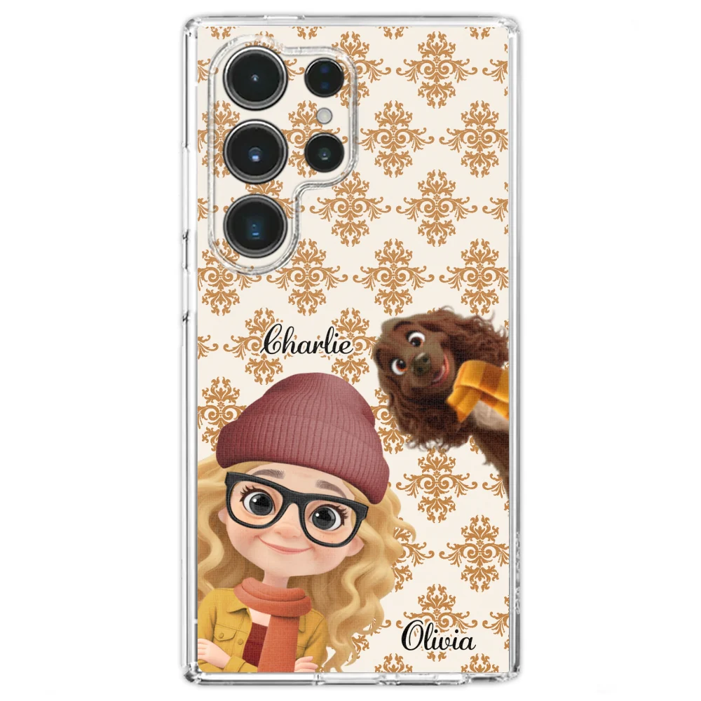 Pumskin Girl And Her Dog - Personalized Custom Phone Case - Image 28