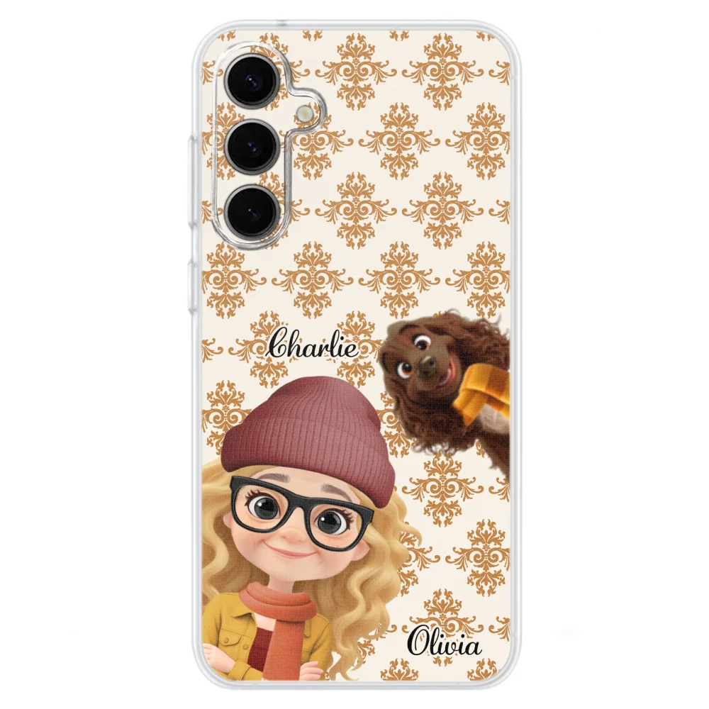 Pumskin Girl And Her Dog - Personalized Custom Phone Case - Image 29