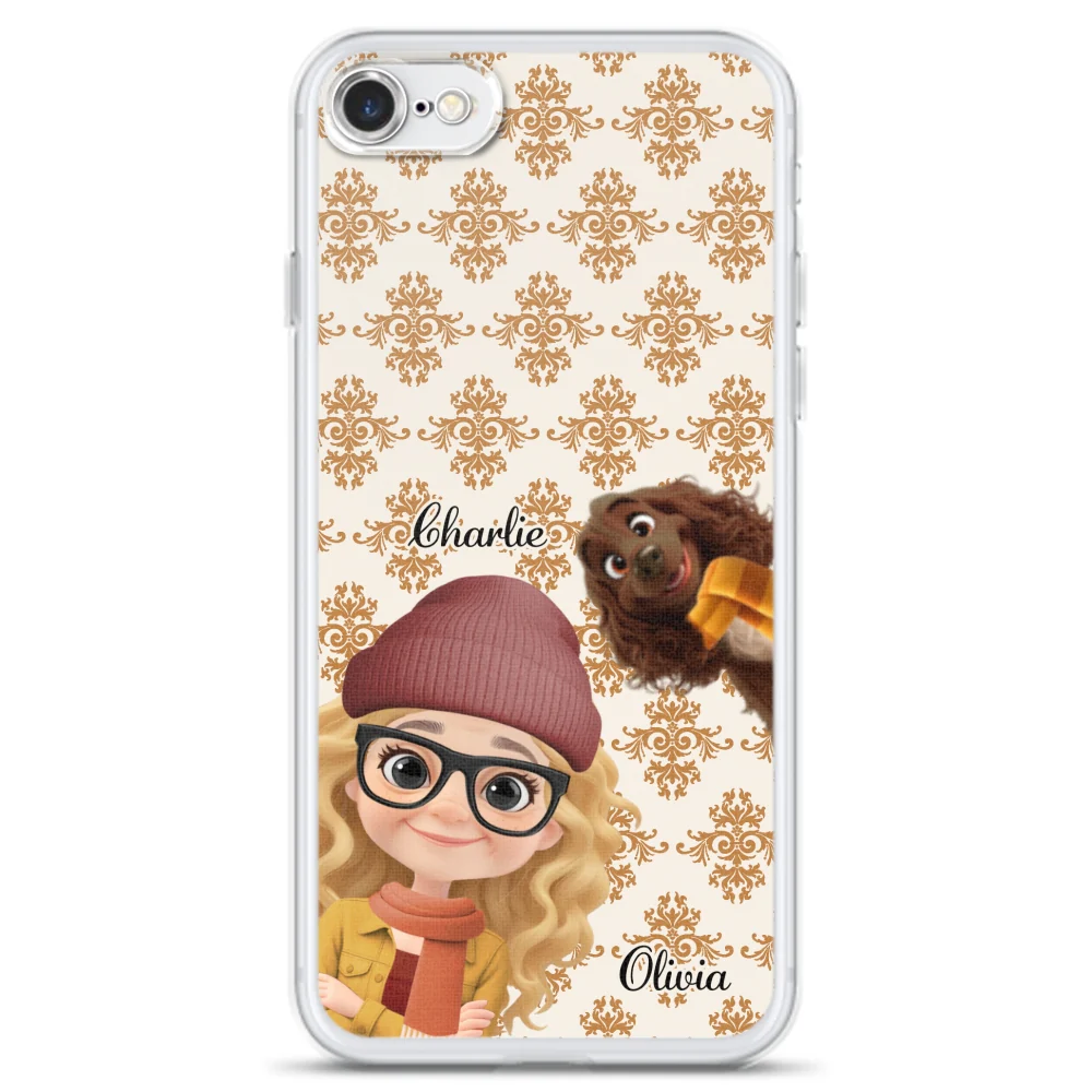 Pumskin Girl And Her Dog - Personalized Custom Phone Case - Image 5