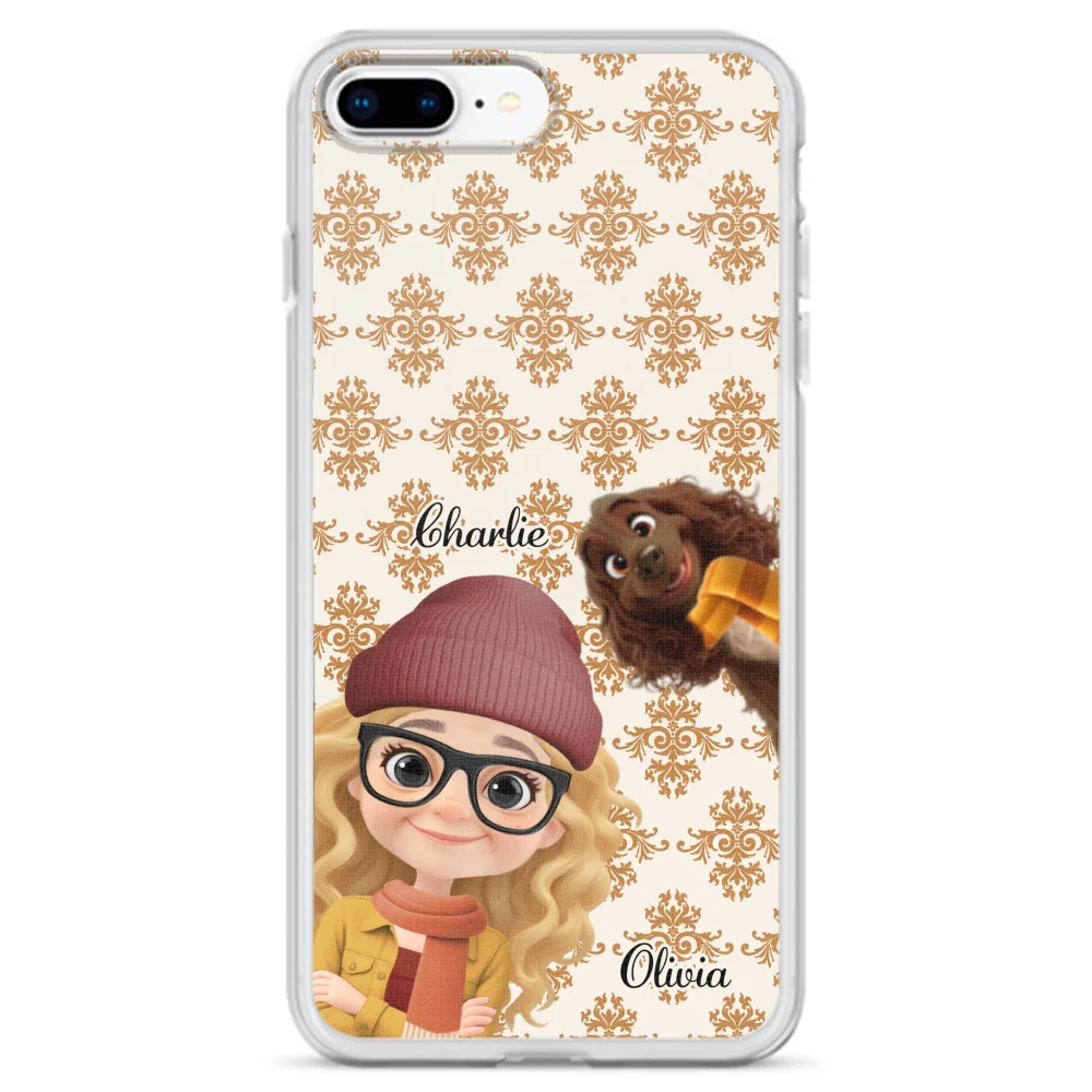 Pumskin Girl And Her Dog - Personalized Custom Phone Case - Image 6