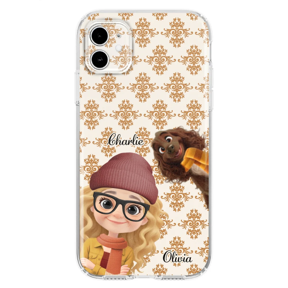 Pumskin Girl And Her Dog - Personalized Custom Phone Case - Image 7