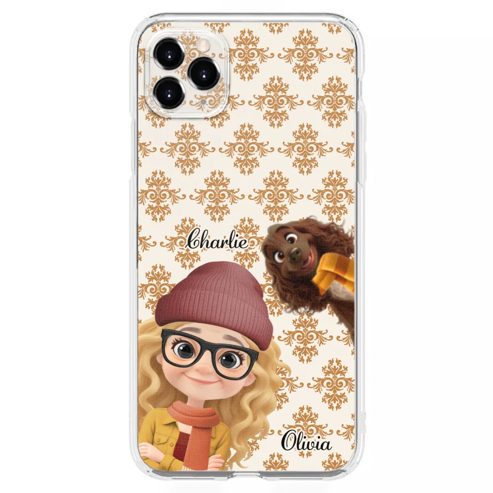 Pumskin Girl And Her Dog - Personalized Custom Phone Case - Image 8