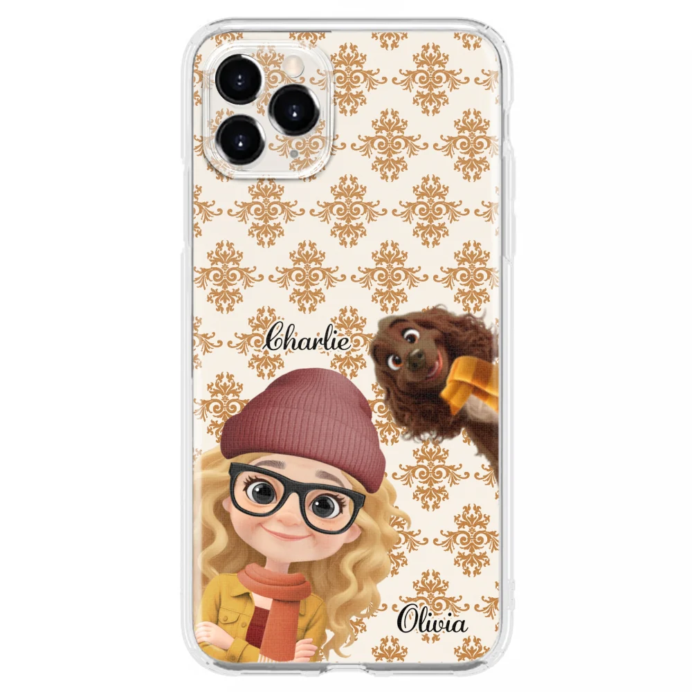 Pumskin Girl And Her Dog - Personalized Custom Phone Case - Image 9