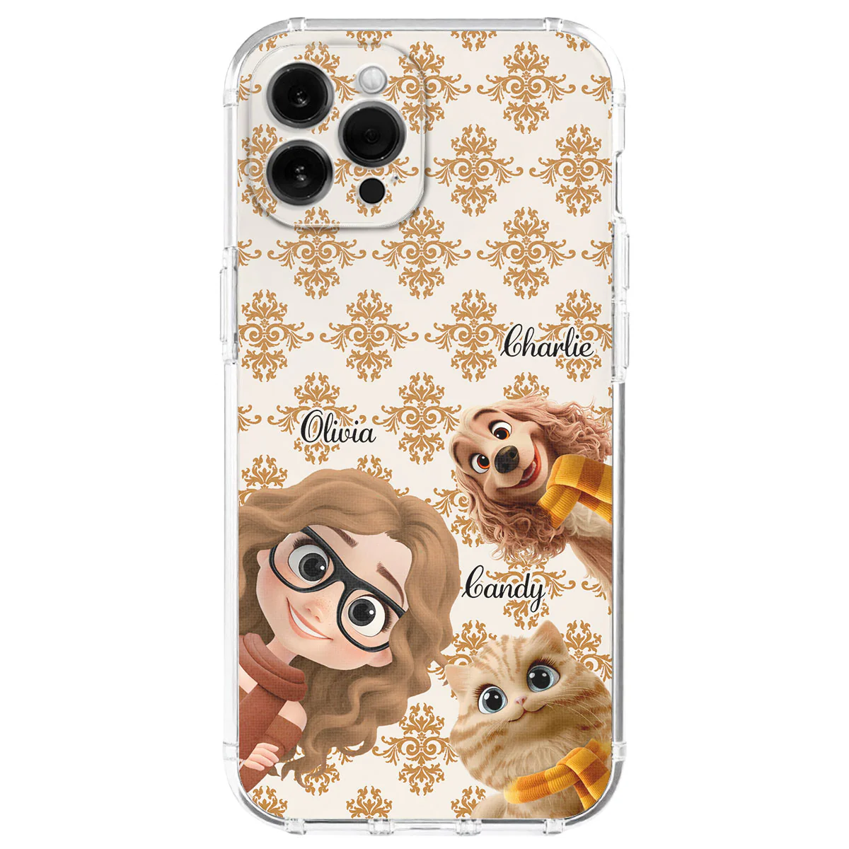 Pumskin Girl And Her Pet - Personalized Custom Phone Case
