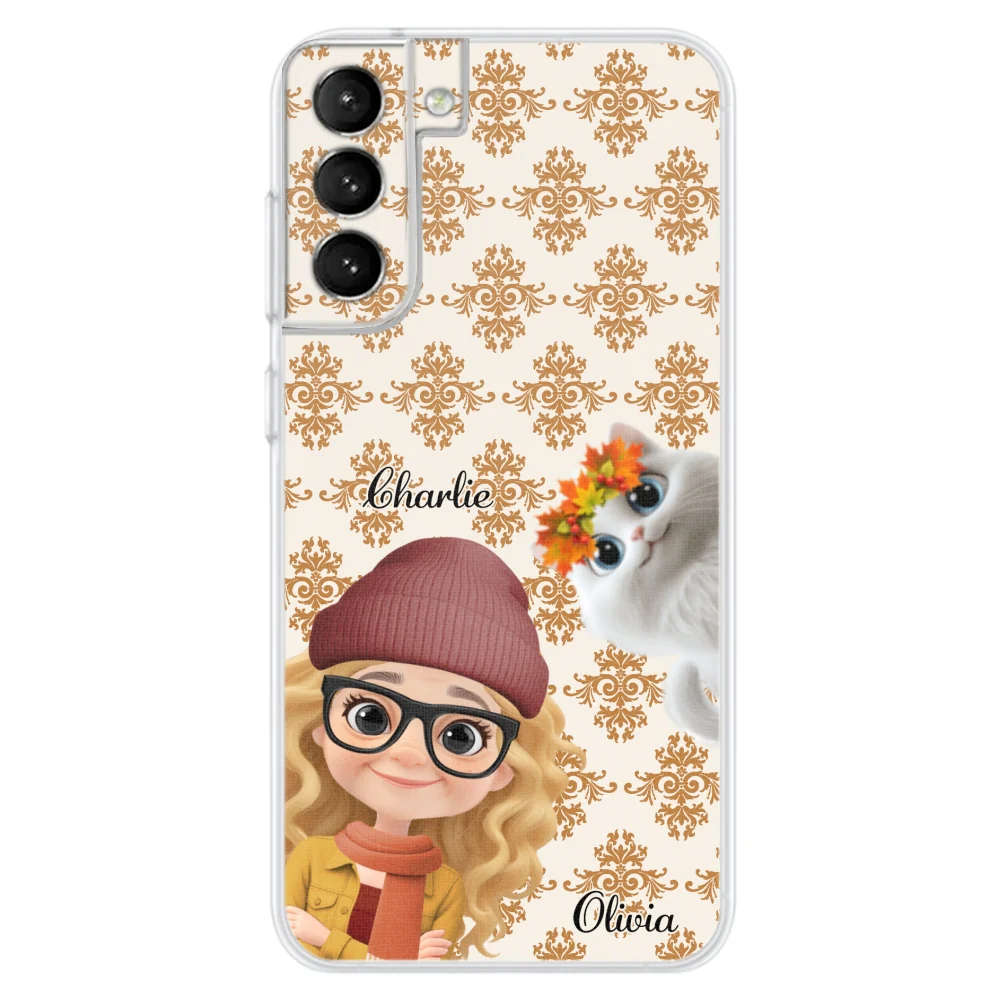 Pumskin Girl And Her Pet - Personalized Custom Phone Case - Image 27