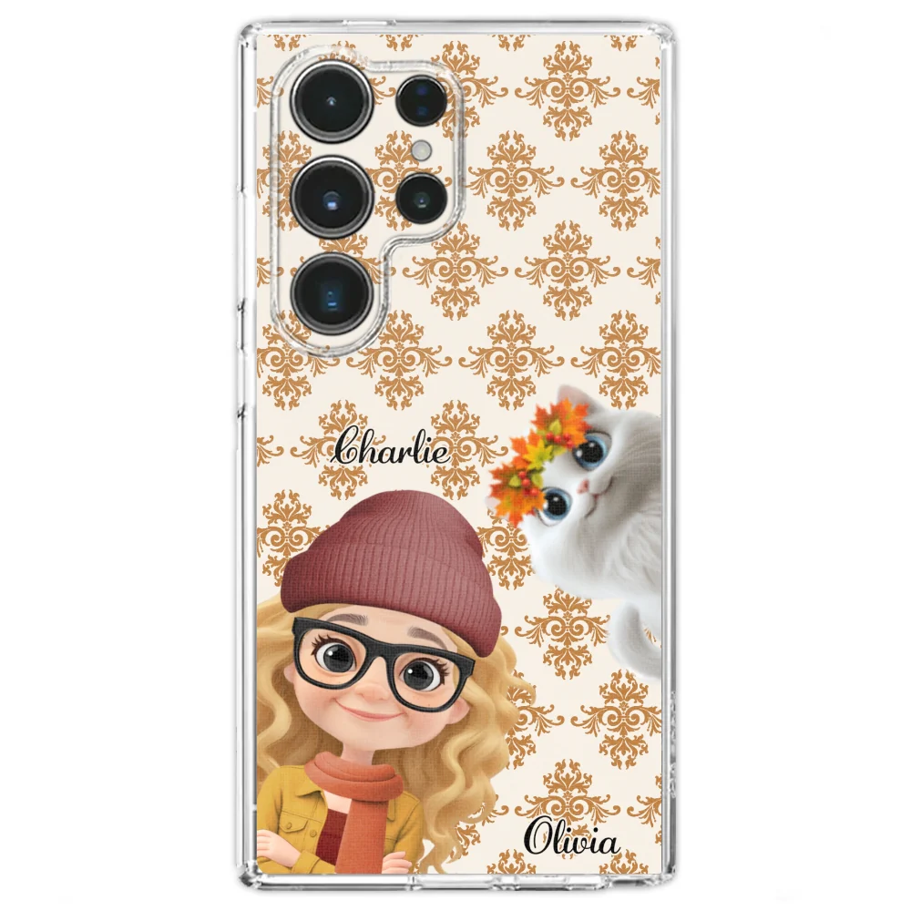 Pumskin Girl And Her Pet - Personalized Custom Phone Case - Image 28