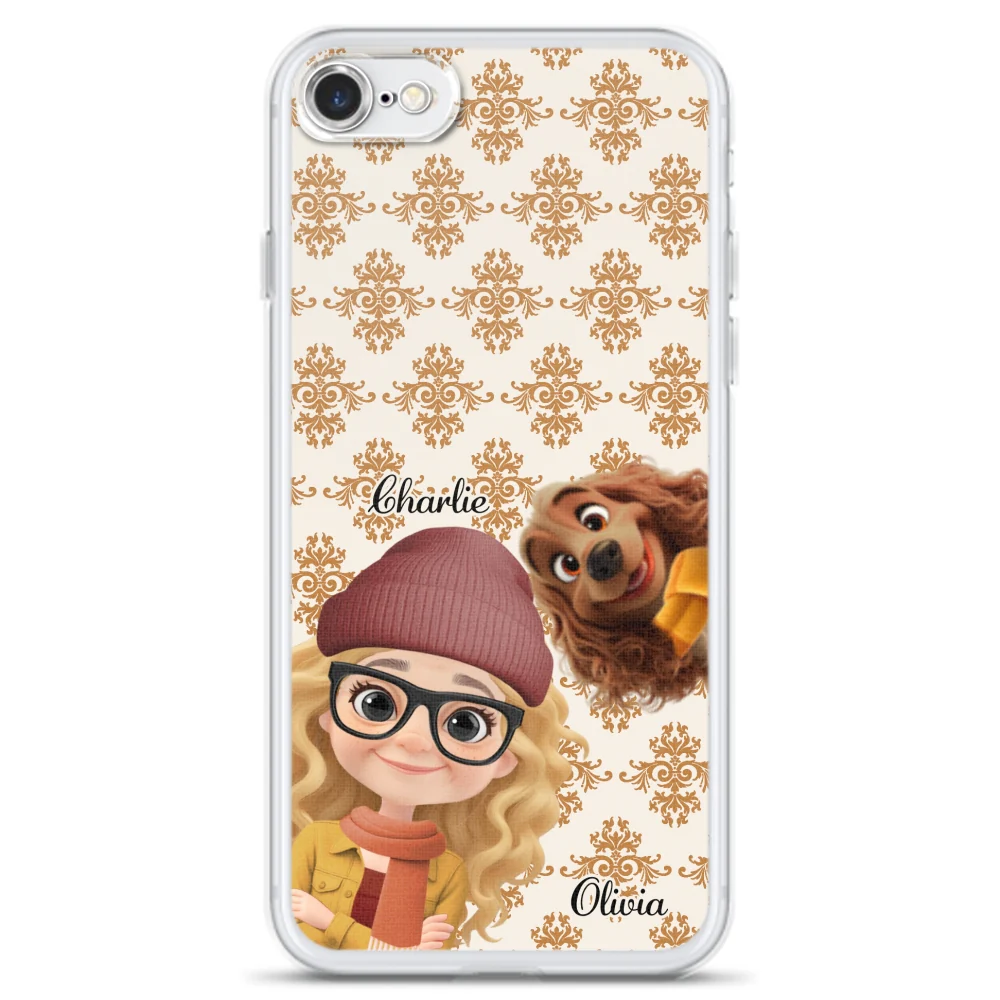 Pumskin Girl And Her Pet - Personalized Custom Phone Case - Image 5