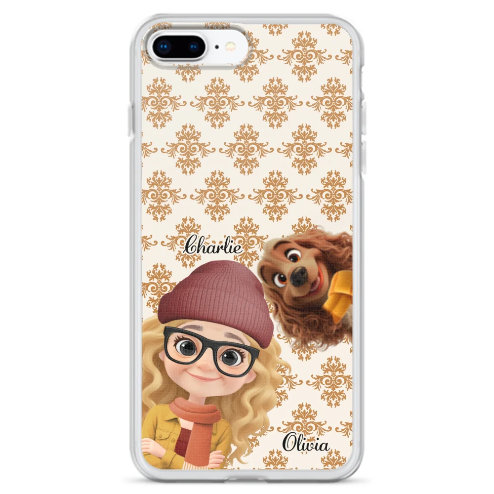 Pumskin Girl And Her Pet - Personalized Custom Phone Case - Image 6