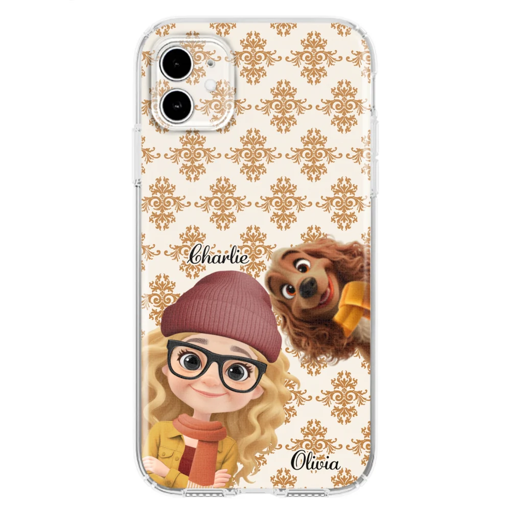 Pumskin Girl And Her Pet - Personalized Custom Phone Case - Image 7