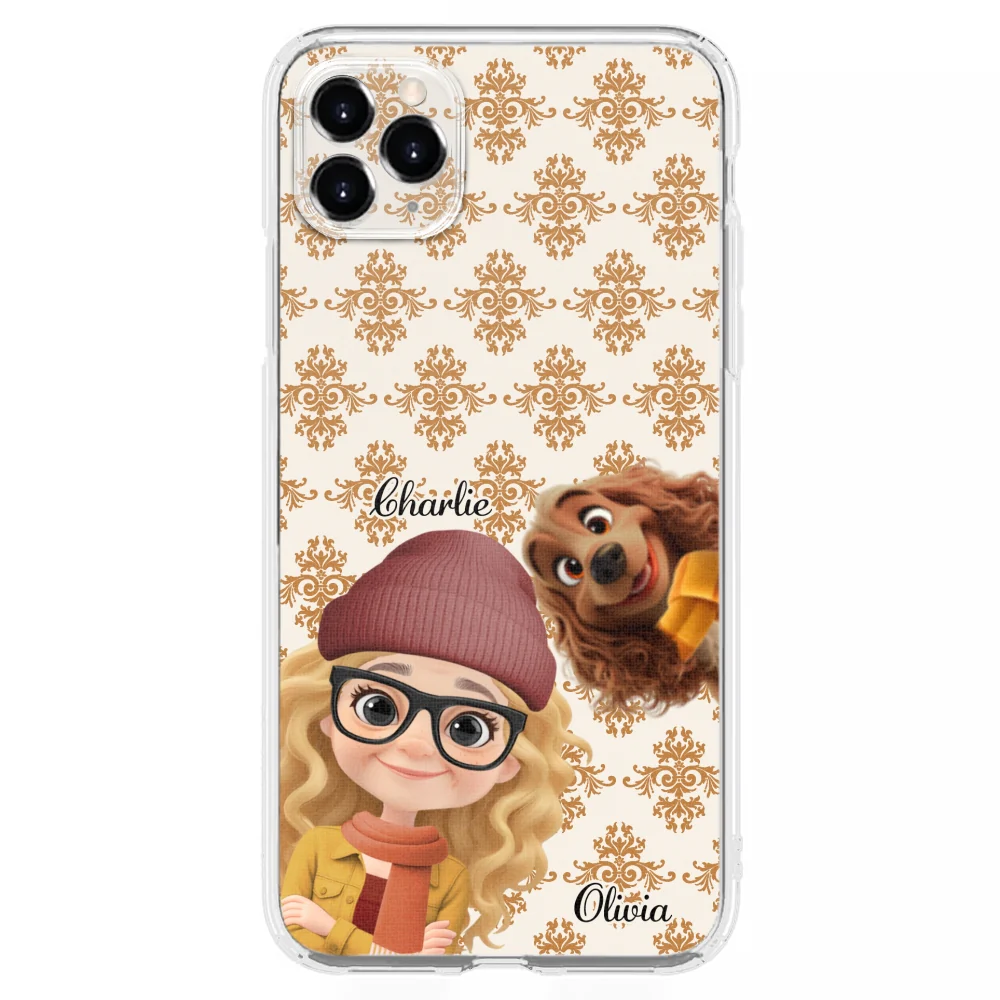 Pumskin Girl And Her Pet - Personalized Custom Phone Case - Image 8