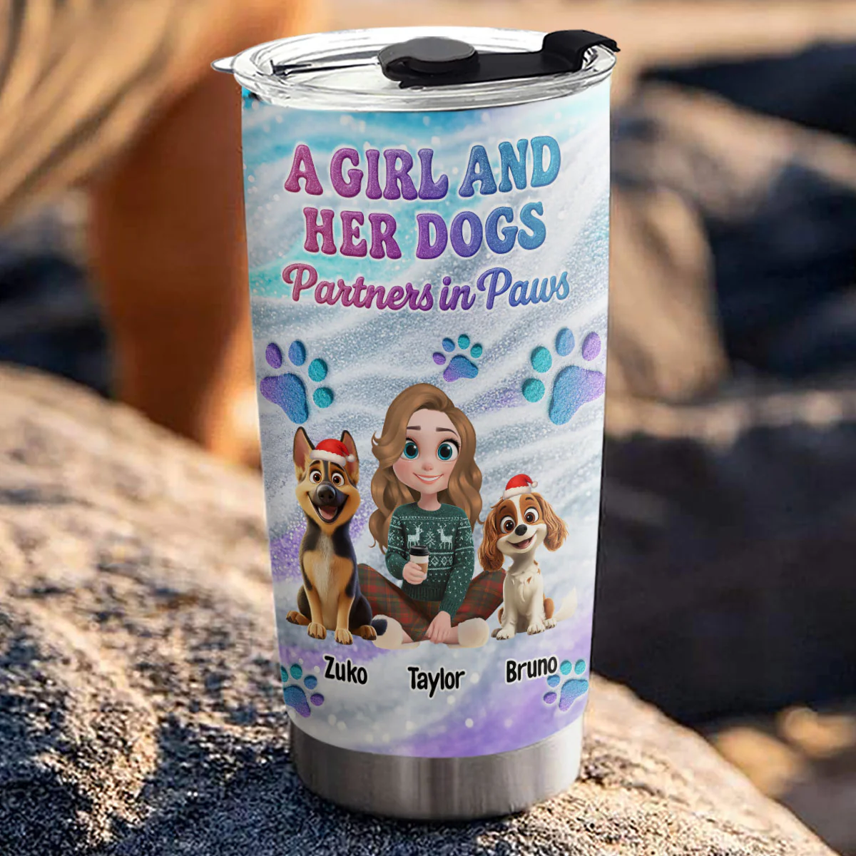 Purple Blue - Personalized Custom Tumbler - Image 3