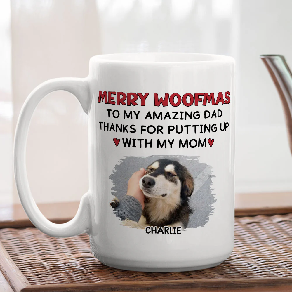 Putting Up With My Mom Mum Christmas Photo - Persionalized Custom Coffee Mug - Image 2