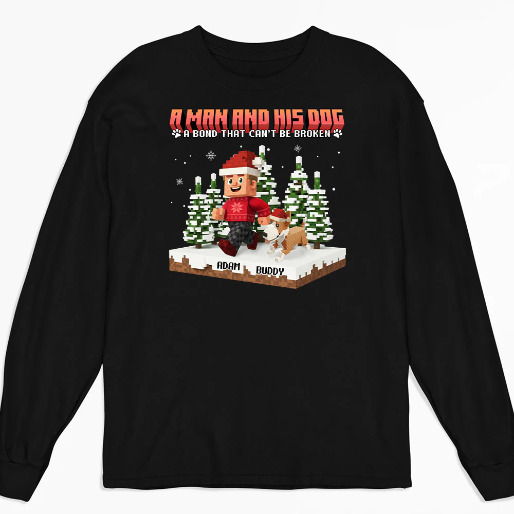Puzzle Dog Cartoon - Personalized Custom Long Sleeve T-Shirt