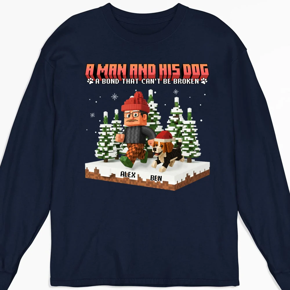 Puzzle Dog Cartoon - Personalized Custom Long Sleeve T-Shirt - Image 6
