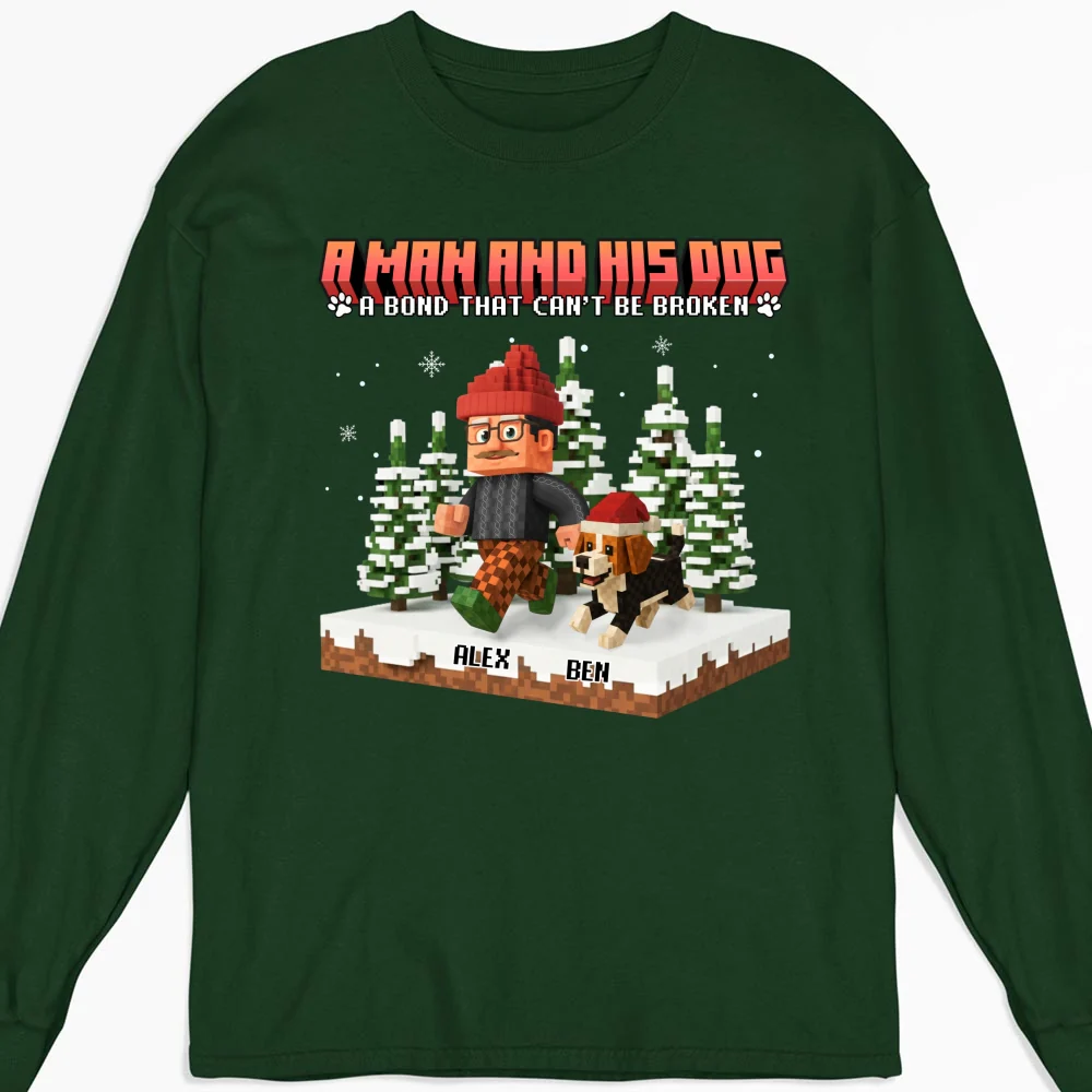 Puzzle Dog Cartoon - Personalized Custom Long Sleeve T-Shirt - Image 7