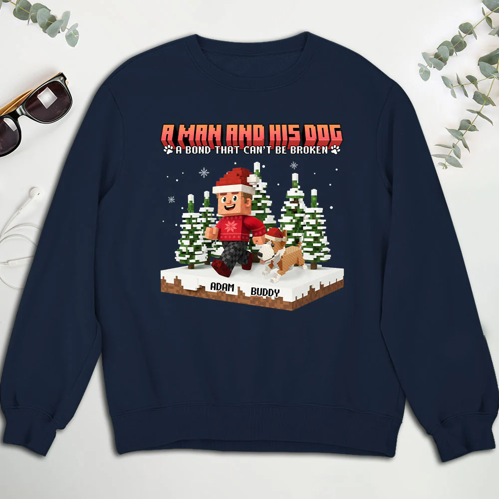 Puzzle Dog Cartoon - Personalized Custom Sweatshirt - Image 2