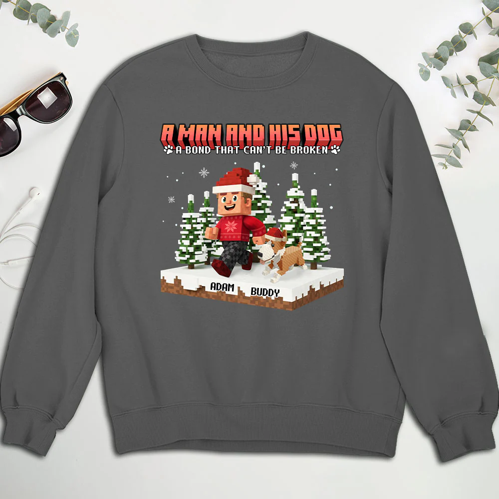 Puzzle Dog Cartoon - Personalized Custom Sweatshirt - Image 3