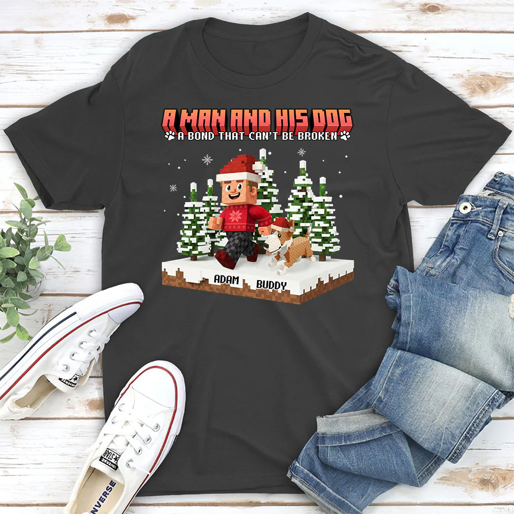 Puzzle Dog Cartoon - Personalized Custom Unisex T-Shirt - Image 2