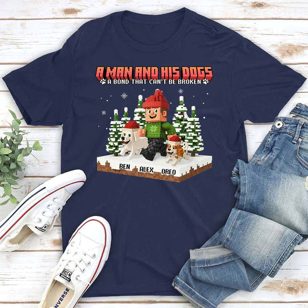 Puzzle Dog Cartoon - Personalized Custom Unisex T-Shirt - Image 4