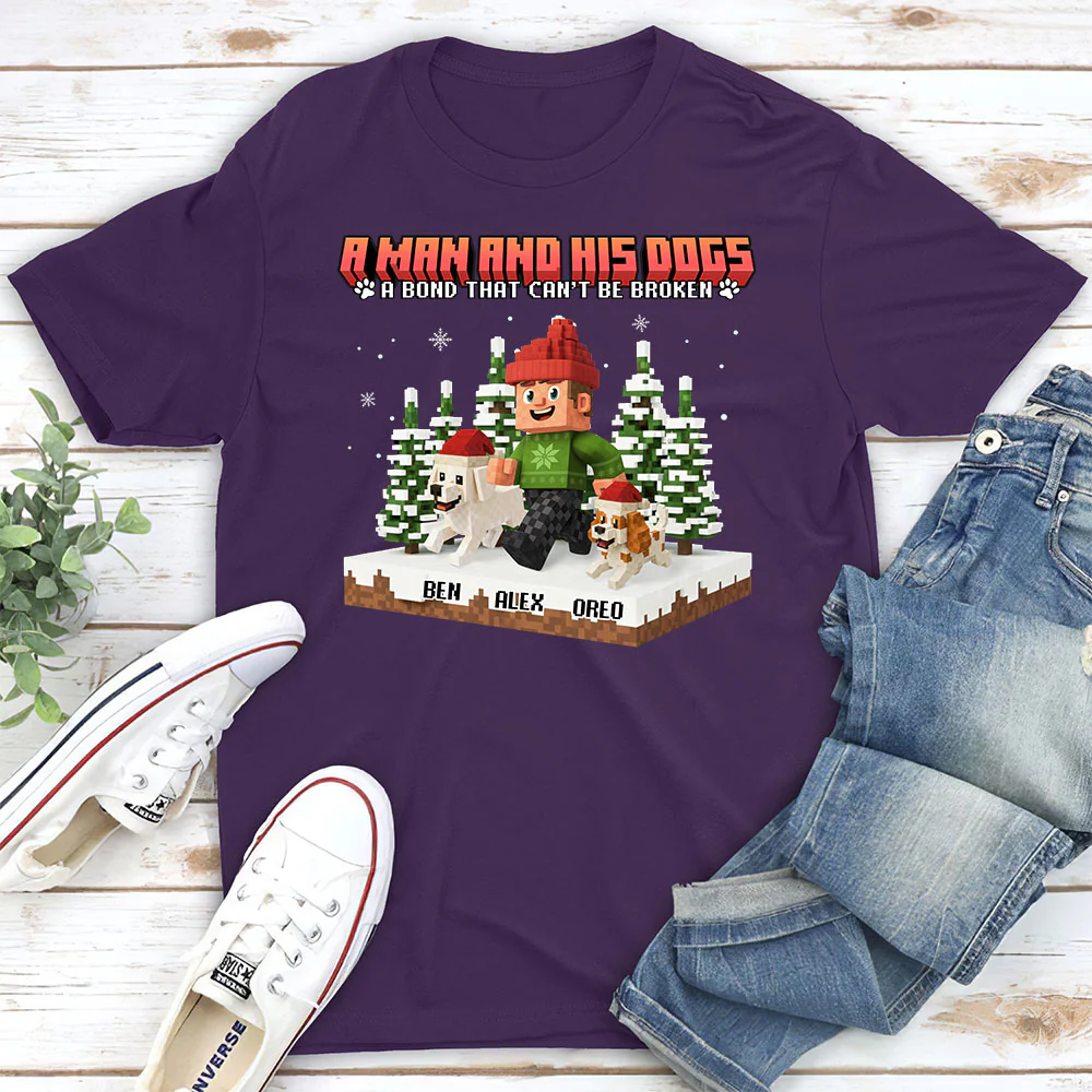 Puzzle Dog Cartoon - Personalized Custom Unisex T-Shirt - Image 5