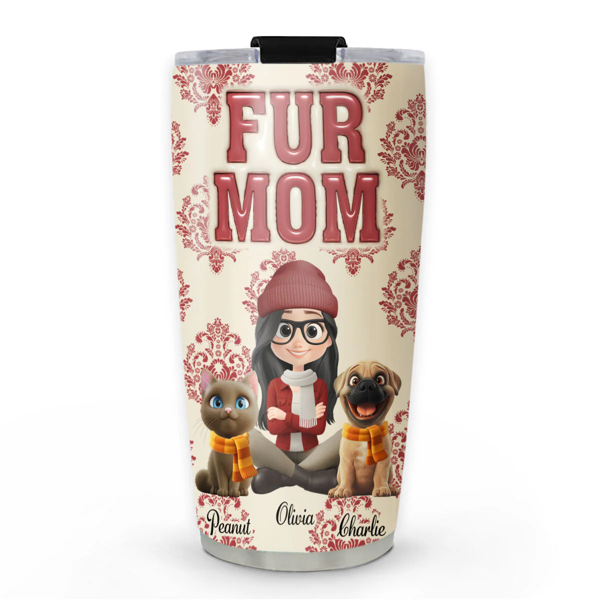 Queen Of Pets - Personalized Custom 3D Inflated Effect Tumbler