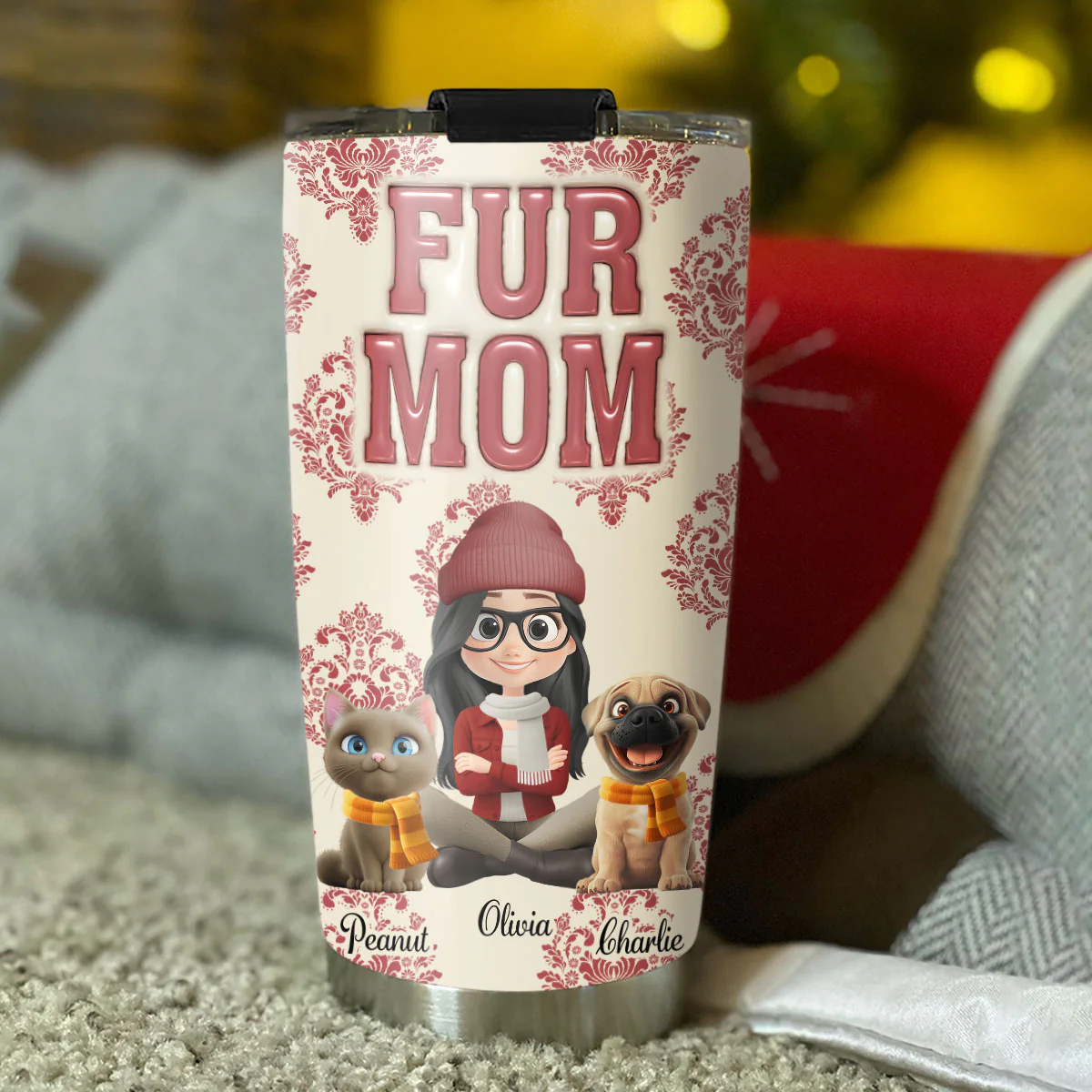 Queen Of Pets - Personalized Custom 3D Inflated Effect Tumbler - Image 4