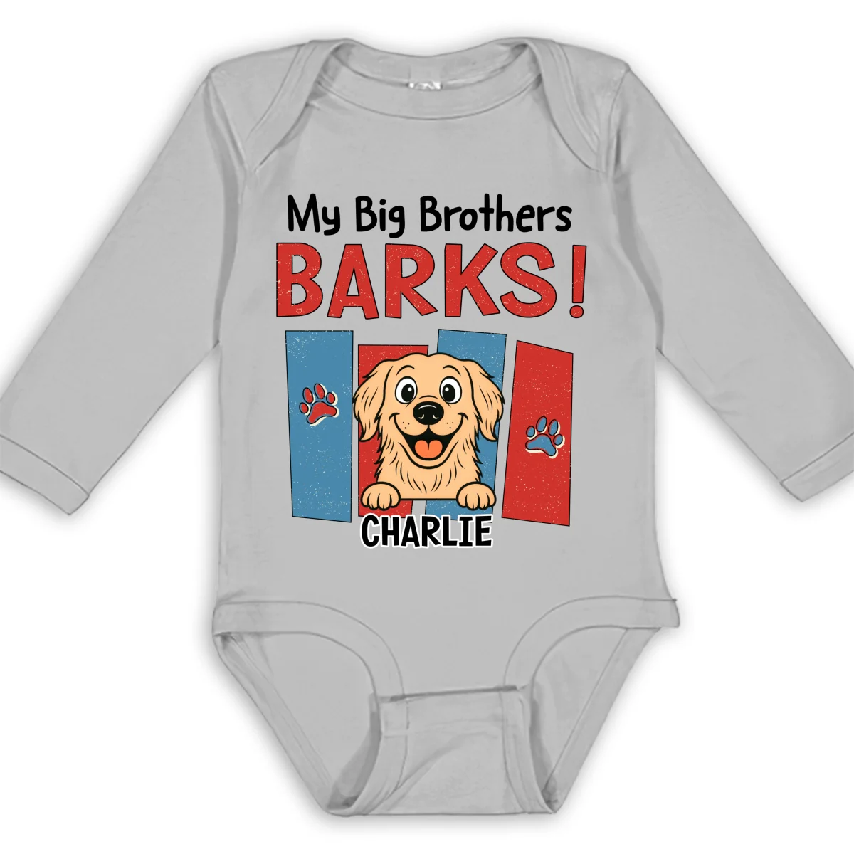 Raised With Paws - Personalized Custom Long Sleeve Baby Onesie - Image 8