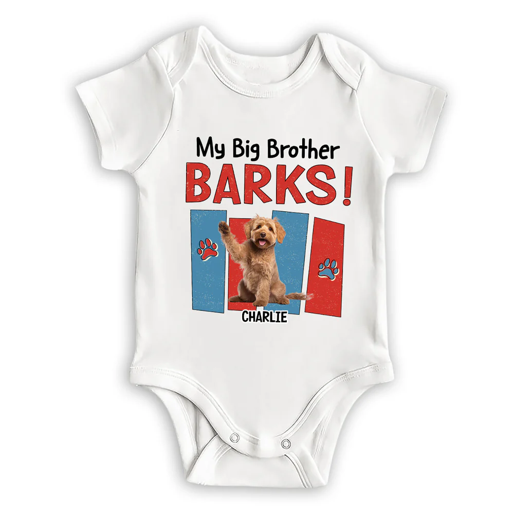 Raised With Paws Photo - Personalized Custom Baby Onesie