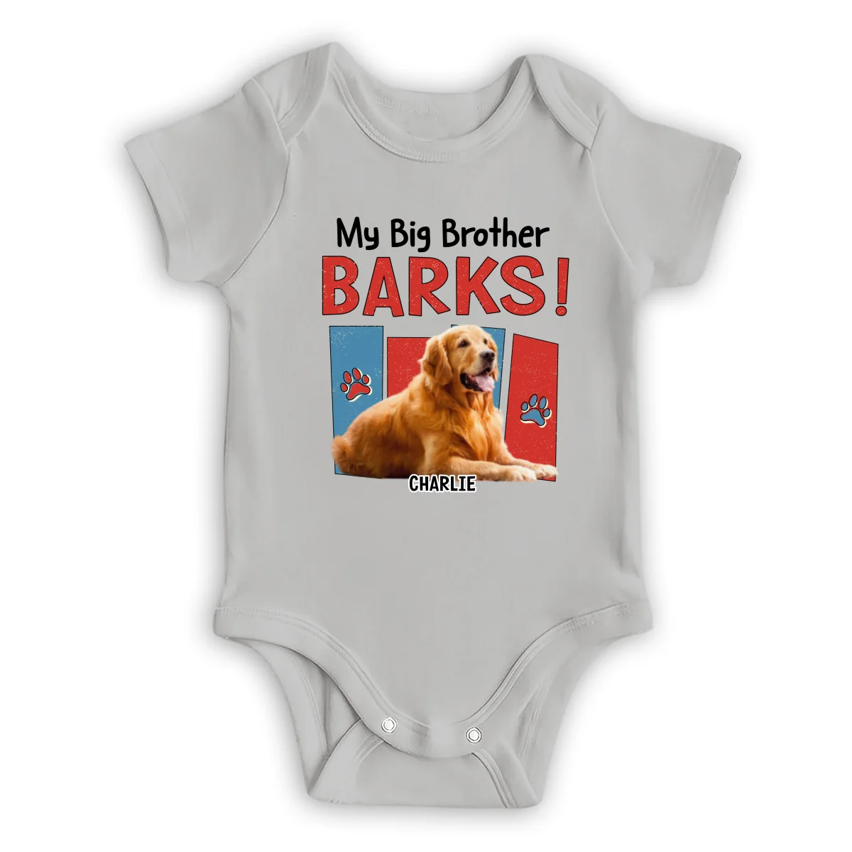 Raised With Paws Photo - Personalized Custom Baby Onesie - Image 6