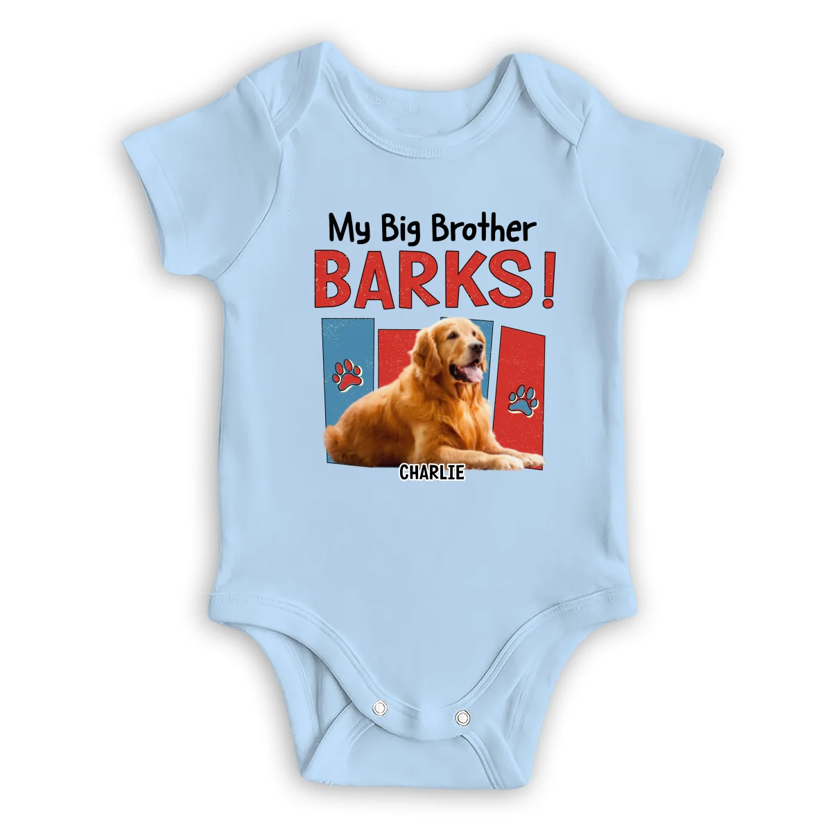 Raised With Paws Photo - Personalized Custom Baby Onesie - Image 7
