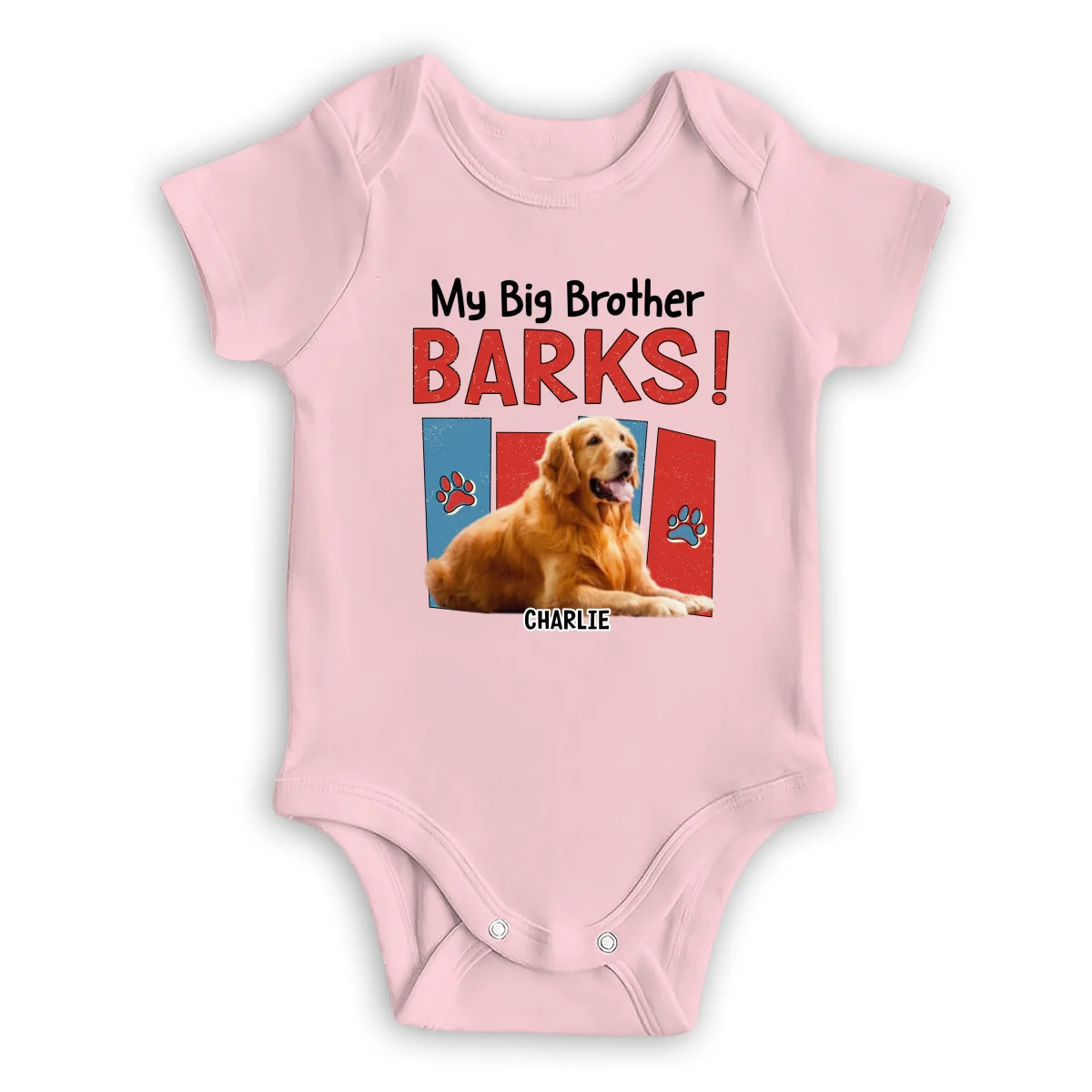 Raised With Paws Photo - Personalized Custom Baby Onesie - Image 8