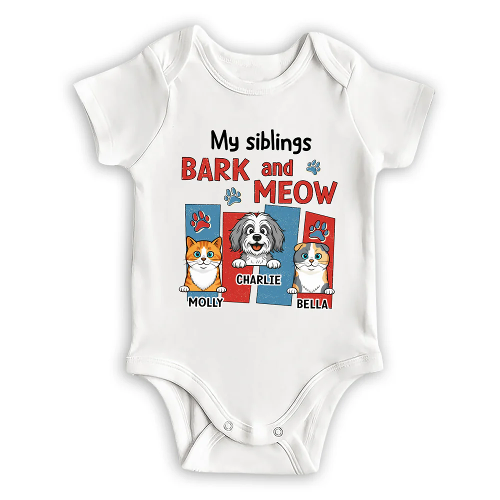 Raised With Pets - Personalized Custom Baby Onesie