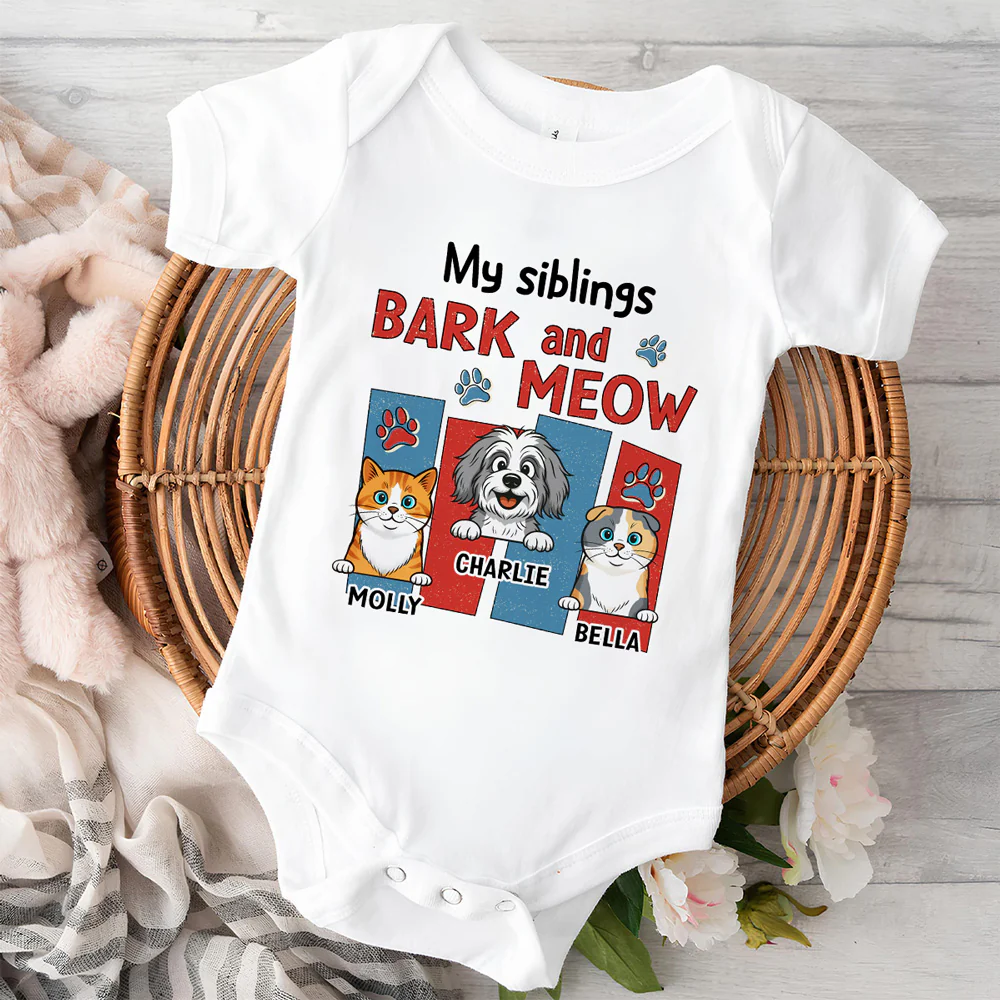 Raised With Pets - Personalized Custom Baby Onesie - Image 2