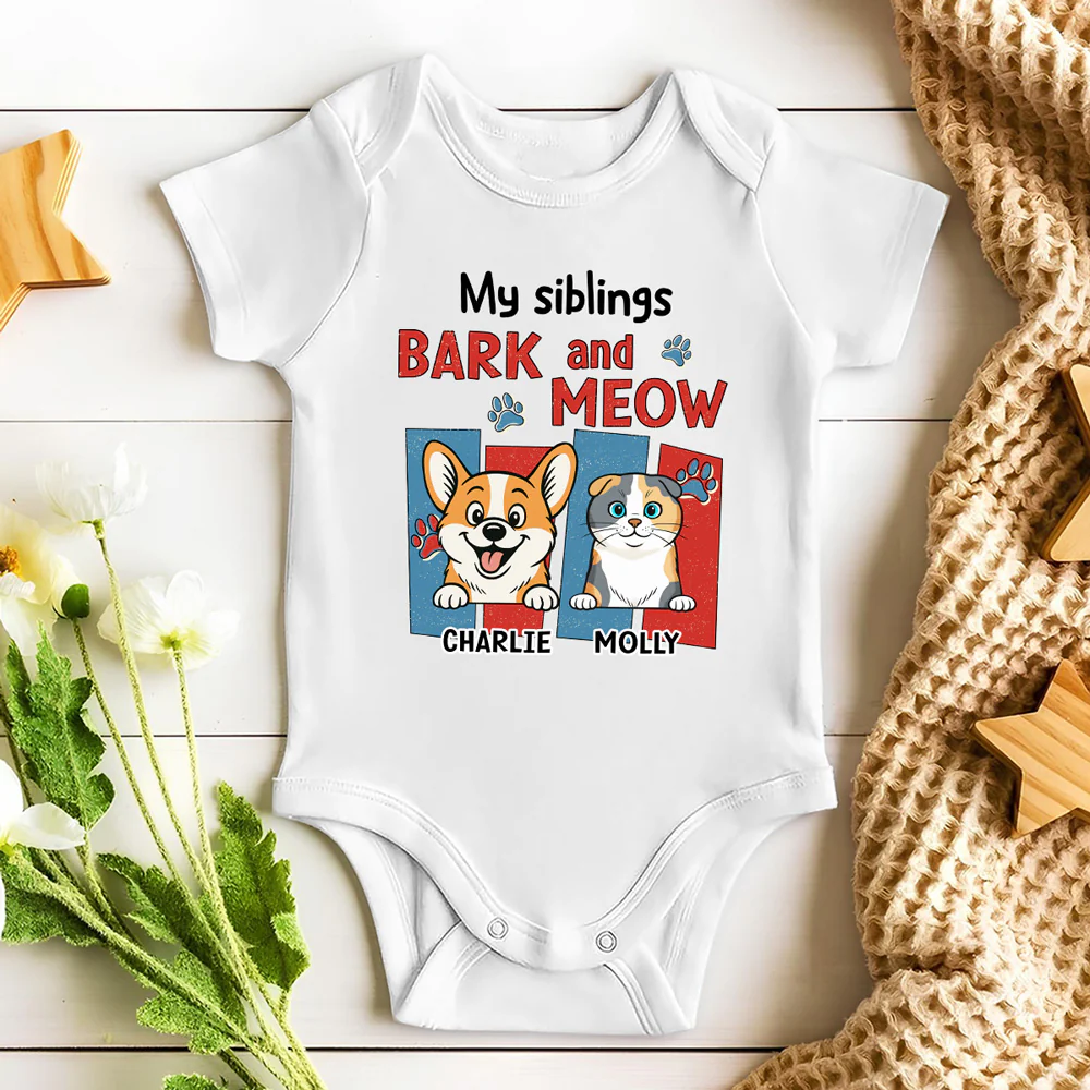 Raised With Pets - Personalized Custom Baby Onesie - Image 3