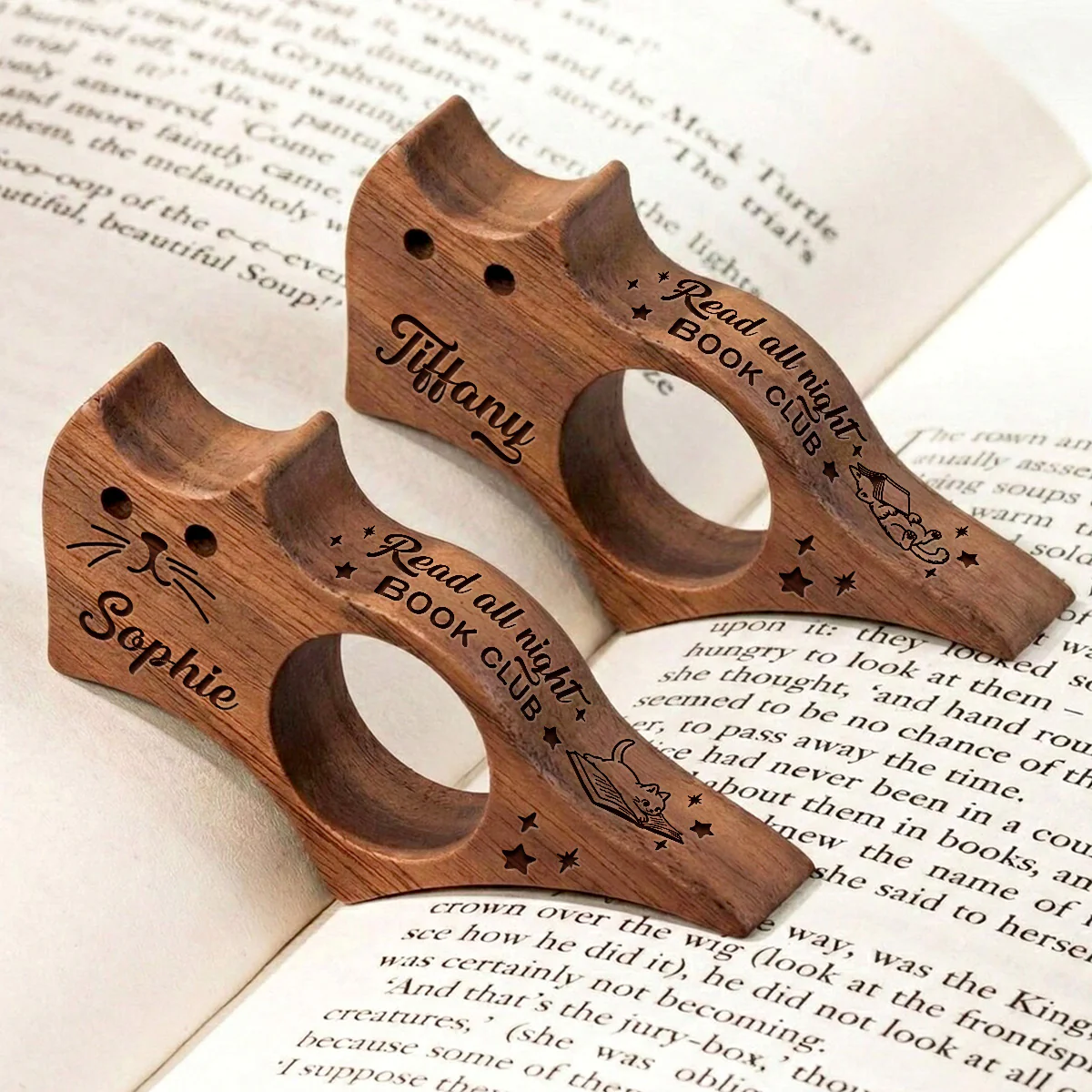 Read All Night Ver 2 - Personalized Custom Cat Book Page Holder