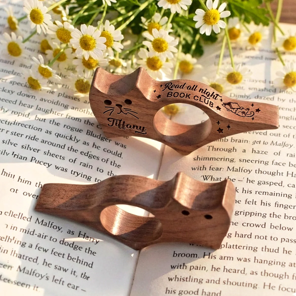 Read All Night Ver 2 - Personalized Custom Cat Book Page Holder - Image 4