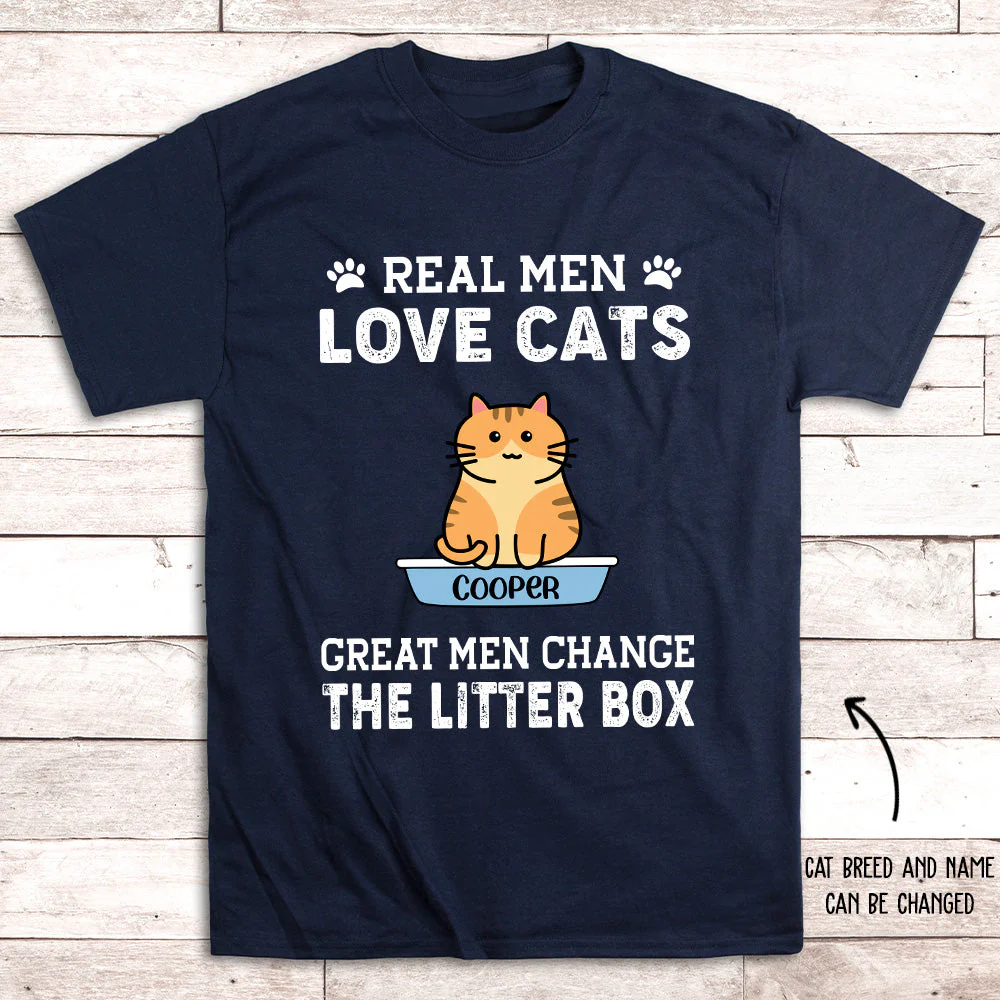 Real Men Love Cats - Personalized Custom Unisex T-shirt - Image 3