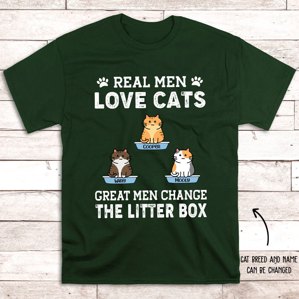 Real Men Love Cats - Personalized Custom Unisex T-shirt - Image 4
