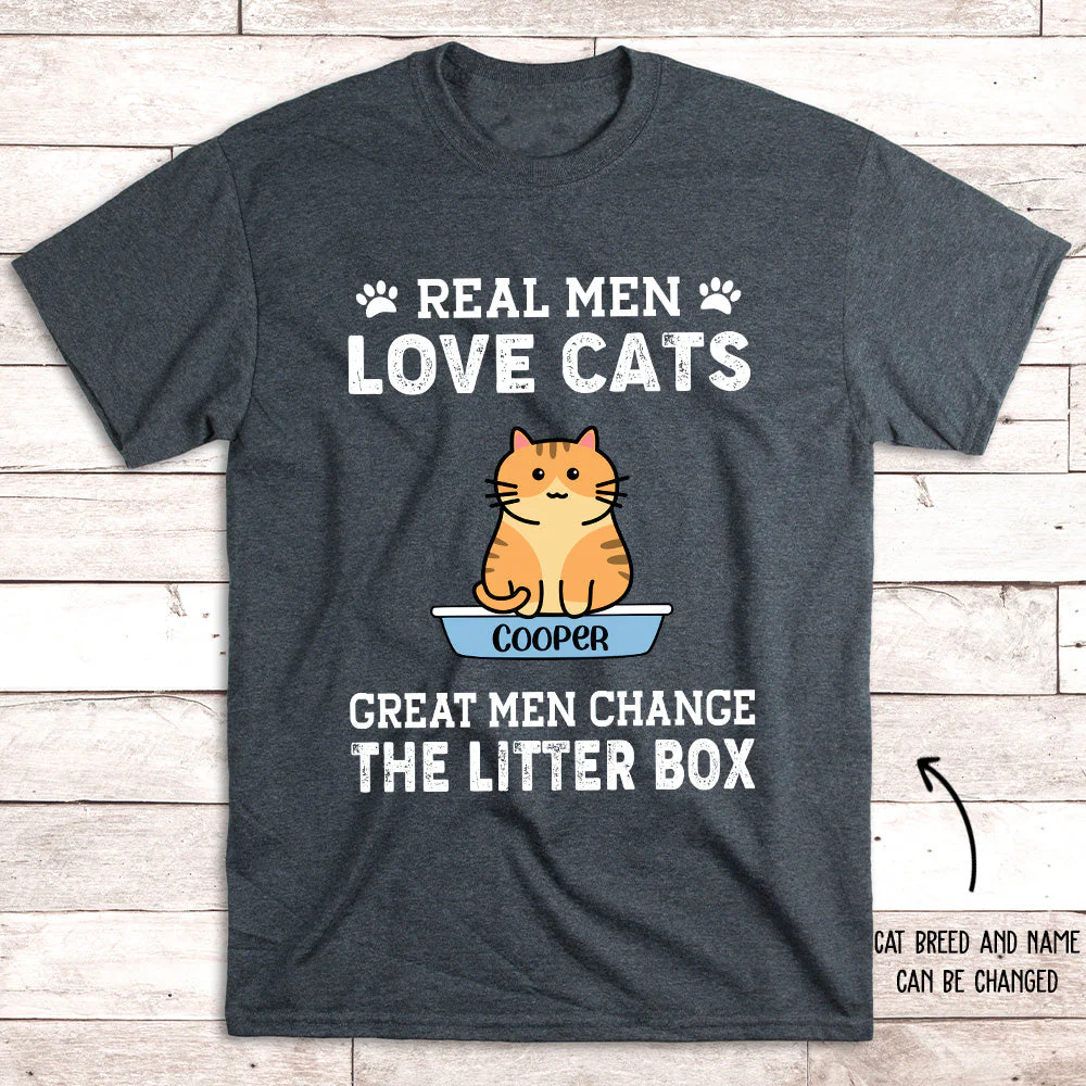 Real Men Love Cats - Personalized Custom Unisex T-shirt - Image 5