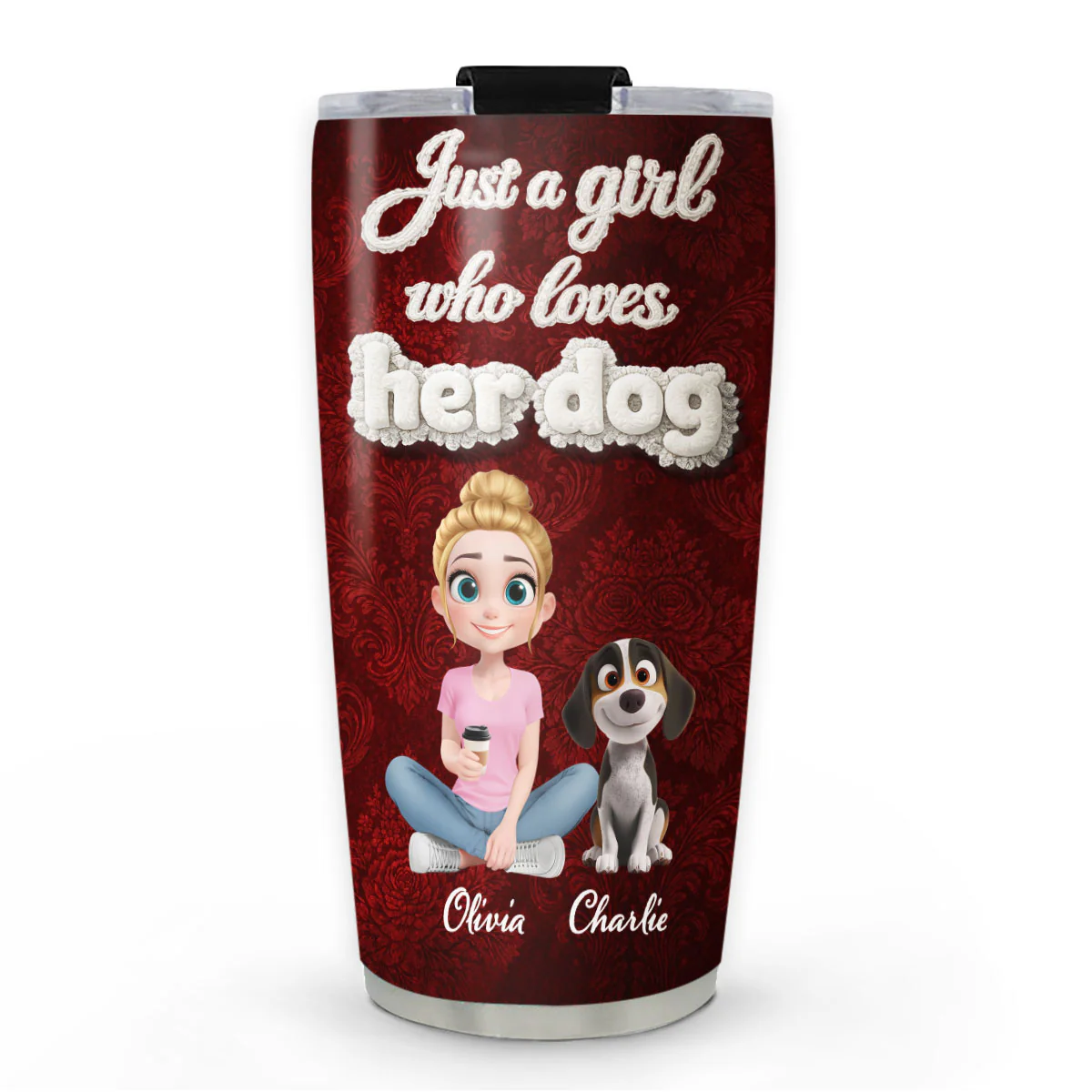 Realistic Style Dog Mom - Personalized Custom 3D Effect Tumbler