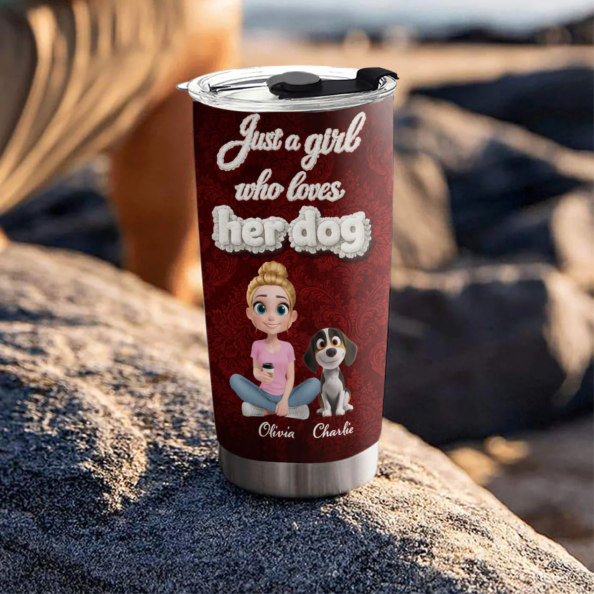 Realistic Style Dog Mom - Personalized Custom 3D Effect Tumbler - Image 4