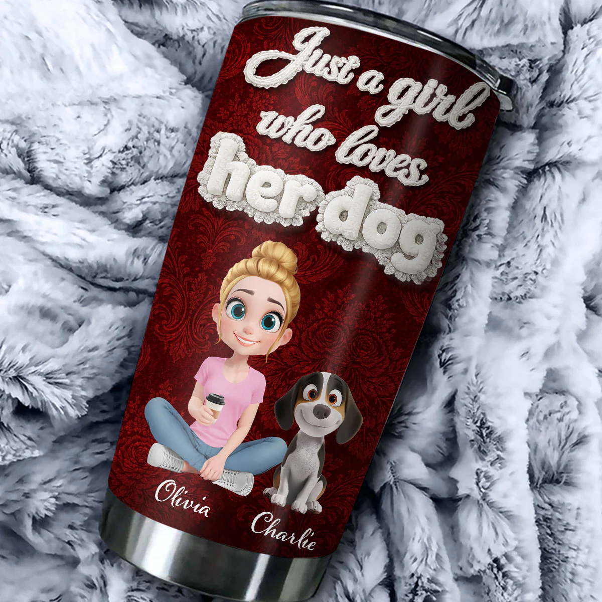 Realistic Style Dog Mom - Personalized Custom 3D Effect Tumbler - Image 5