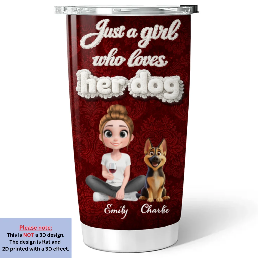 Realistic Style Dog Mom - Personalized Custom 3D Effect Tumbler - Image 6