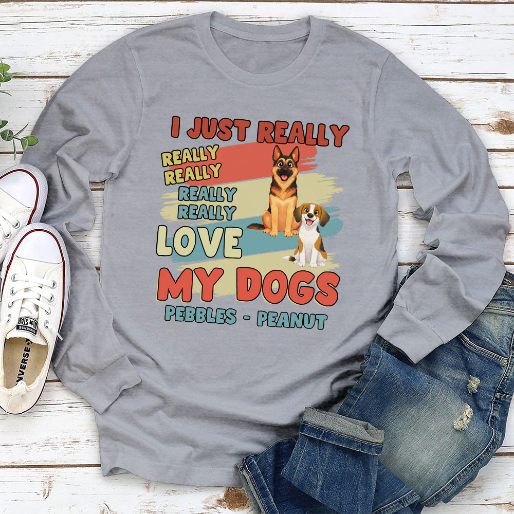 Really Really Love Storybook Dog - Personalized Custom Long Sleeve T-Shirt - Image 2