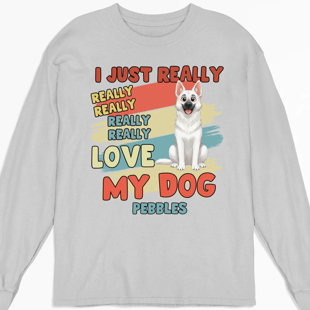 Really Really Love Storybook Dog - Personalized Custom Long Sleeve T-Shirt - Image 4
