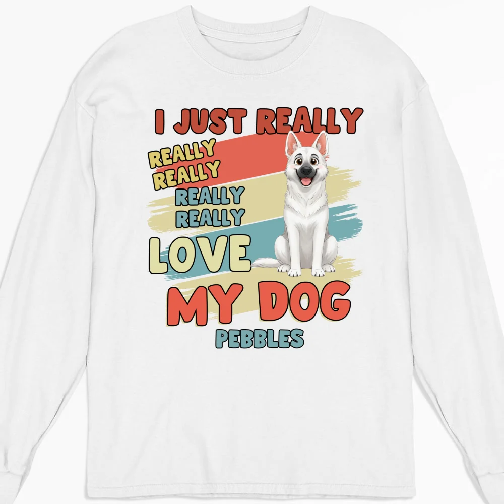 Really Really Love Storybook Dog - Personalized Custom Long Sleeve T-Shirt - Image 5